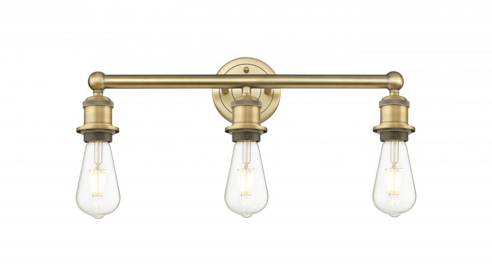 Edison - 3 Light - 20 inch - Brushed Brass - Bath Vanity Light