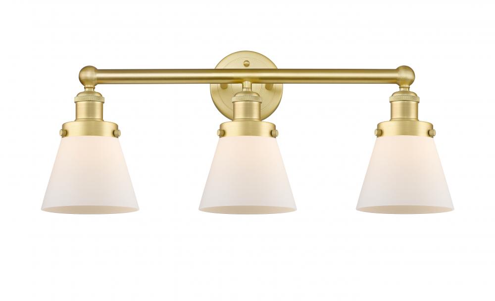 Cone - 3 Light - 24 inch - Satin Gold - Bath Vanity Light