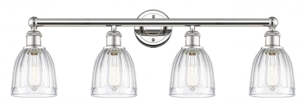 Brookfield - 4 Light - 33 inch - Polished Nickel - Bath Vanity Light