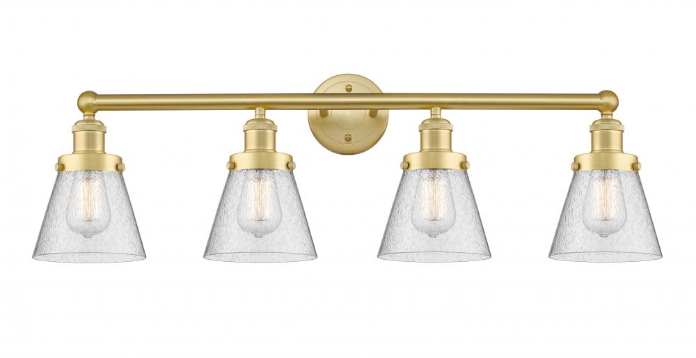 Cone - 4 Light - 33 inch - Satin Gold - Bath Vanity Light