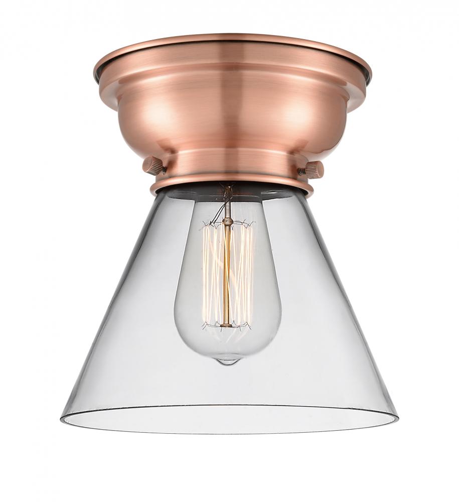 Cone - 1 Light - 8 inch - Antique Copper - Flush Mount