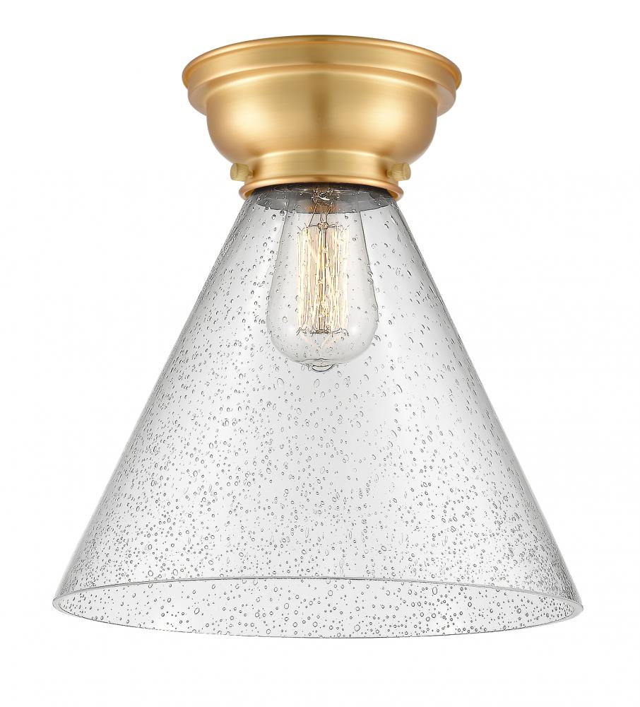 Cone - 1 Light - 12 inch - Satin Gold - Flush Mount