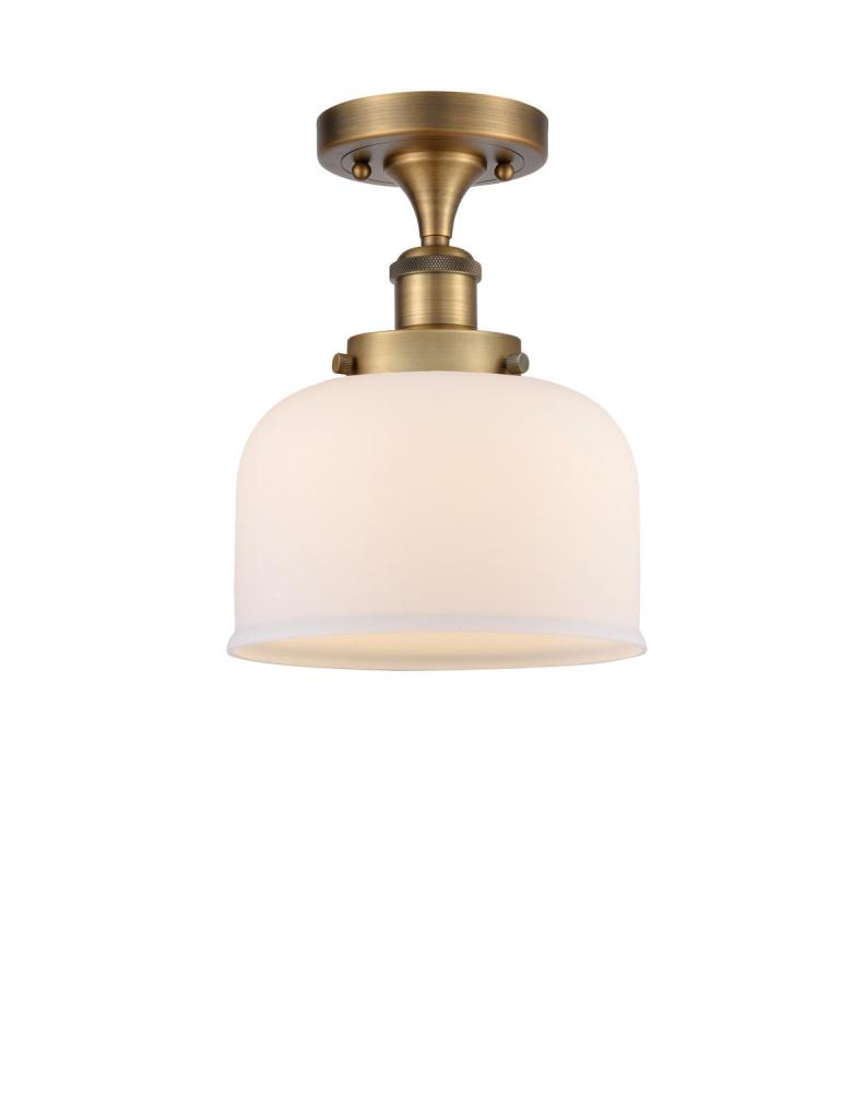 Bell - 1 Light - 8 inch - Brushed Brass - Semi-Flush Mount