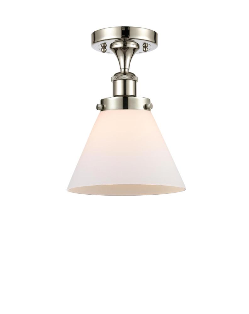 Cone - 1 Light - 8 inch - Polished Nickel - Semi-Flush Mount