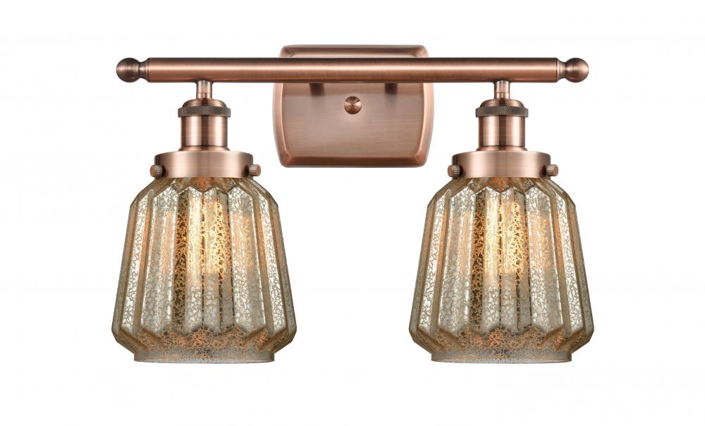 Chatham - 2 Light - 16 inch - Antique Copper - Bath Vanity Light