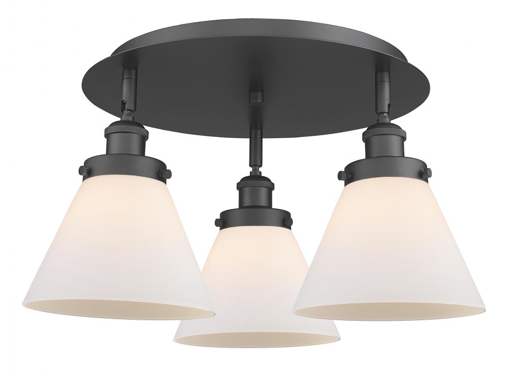 Cone - 3 Light - 20 inch - Matte Black - Flush Mount