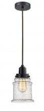 Innovations Lighting 100BK-10BR-2H-BK-G184 - Winchester - 1 Light - 8 inch - Matte Black - Cord hung - Mini Pendant