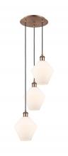 Innovations Lighting 113B-3P-AC-G651-8 - Cindyrella - 3 Light - 15 inch - Antique Copper - Cord Hung - Multi Pendant