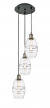 Innovations Lighting 113B-3P-BAB-G557-6CL - Vaz - 3 Light - 12 inch - Black Antique Brass - Cord Hung - Multi Pendant