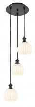 Innovations Lighting 113B-3P-BK-G1217-6WV - White Venetian - 3 Light - 13 inch - Matte Black - Cord Hung - Multi Pendant