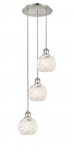 Innovations Lighting 113B-3P-PN-G1216-6WM - White Mouchette - 3 Light - 13 inch - Polished Nickel - Cord Hung - Multi Pendant