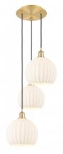 Innovations Lighting 113B-3P-SG-G1217-10WV - White Venetian - 3 Light - 17 inch - Satin Gold - Cord Hung - Multi Pendant