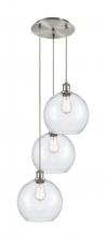 Innovations Lighting 113B-3P-SN-G124-10 - Athens - 3 Light - 17 inch - Brushed Satin Nickel - Cord Hung - Multi Pendant