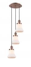 Innovations Lighting 113F-3P-AC-G191 - Bellmont - 3 Light - 13 inch - Antique Copper - Cord hung - Multi Pendant