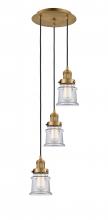 Innovations Lighting 113F-3P-BB-G182S - Canton - 3 Light - 12 inch - Brushed Brass - Cord hung - Multi Pendant