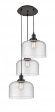 Innovations Lighting 113F-3P-OB-G74-L - Cone - 3 Light - 18 inch - Oil Rubbed Bronze - Cord hung - Multi Pendant