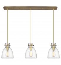 Innovations Lighting 123-410-1PS-BB-G412-8SDY - Newton Bell - 3 Light - 40 inch - Brushed Brass - Linear Pendant