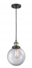 Innovations Lighting 201C-BAB-G202-8-LED - Beacon - 1 Light - 8 inch - Black Antique Brass - Cord hung - Mini Pendant