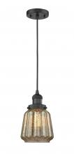 Innovations Lighting 201C-BK-G146-LED - Chatham - 1 Light - 7 inch - Matte Black - Cord hung - Mini Pendant