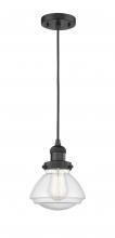 Innovations Lighting 201C-BK-G324 - Olean - 1 Light - 7 inch - Matte Black - Cord hung - Mini Pendant