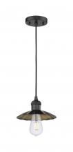 Innovations Lighting 201C-BK-M17-BK - Scallop - 1 Light - 8 inch - Matte Black - Cord Hung - Mini Pendant