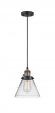 Innovations Lighting 201CSW-BAB-G42 - Cone - 1 Light - 8 inch - Black Antique Brass - Cord hung - Mini Pendant