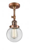 Innovations Lighting 201F-AC-G202-6 - Beacon - 1 Light - 6 inch - Antique Copper - Semi-Flush Mount