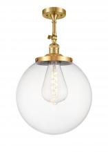 Innovations Lighting 201F-SG-G202-14 - Beacon - 1 Light - 14 inch - Satin Gold - Semi-Flush Mount