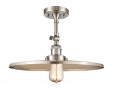 Innovations Lighting 201F-SN-MFR-SN-16 - Railroad - 1 Light - 16 inch - Brushed Satin Nickel - Semi-Flush Mount