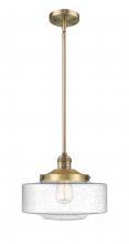 Innovations Lighting 201S-BB-G694-12 - Bridgeton - 1 Light - 12 inch - Brushed Brass - Stem Hung - Mini Pendant