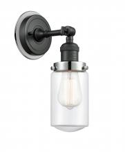 Innovations Lighting 203BK-BPPC-HRPC-G312 - Dover - 1 Light - 5 inch - Matte Black - Sconce