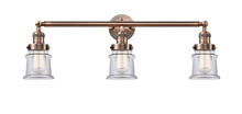 Innovations Lighting 205-AC-G182S - Canton - 3 Light - 30 inch - Antique Copper - Bath Vanity Light