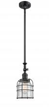 Innovations Lighting 206-BK-G54-CE - Bell Cage - 1 Light - 6 inch - Matte Black - Stem Hung - Mini Pendant