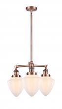 Innovations Lighting 207-AC-G661-7 - Bullet - 3 Light - 20 inch - Antique Copper - Stem Hung - Chandelier