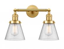 Innovations Lighting 208-SG-G64 - Cone - 2 Light - 16 inch - Satin Gold - Bath Vanity Light