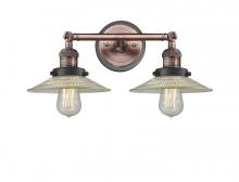 Innovations Lighting 208BP-ACBK-G2 - Halophane - 2 Light - 18 inch - Antique Copper - Bath Vanity Light