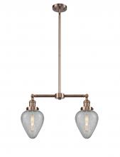 Innovations Lighting 209-AC-G165-LED - Geneseo - 2 Light - 21 inch - Antique Copper - Stem Hung - Island Light