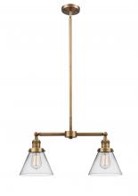 Innovations Lighting 209-BB-G42 - Cone - 2 Light - 21 inch - Brushed Brass - Stem Hung - Island Light