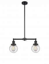 Innovations Lighting 209-BK-G204-6 - Beacon - 2 Light - 23 inch - Matte Black - Stem Hung - Island Light