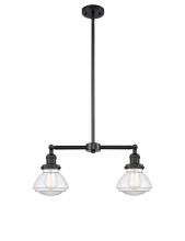 Innovations Lighting 209-BK-G322 - Olean - 2 Light - 22 inch - Matte Black - Stem Hung - Island Light