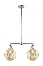 Innovations Lighting 209-PN-G208-8 - Beacon - 2 Light - 25 inch - Polished Nickel - Stem Hung - Island Light