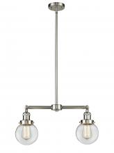 Innovations Lighting 209-SN-G202-6 - Beacon - 2 Light - 23 inch - Brushed Satin Nickel - Stem Hung - Island Light