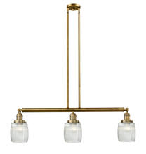 Innovations Lighting 213-BB-G302 - Colton - 3 Light - 38 inch - Brushed Brass - Stem Hung - Island Light