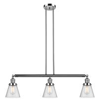 Innovations Lighting 213-PN-G64 - Cone - 3 Light - 39 inch - Polished Nickel - Stem Hung - Island Light