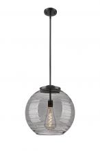 Innovations Lighting 221-1S-BK-G1213-16SM - Athens Deco Swirl - 1 Light - 16 inch - Matte Black - Stem Hung - Pendant