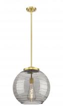 Innovations Lighting 221-1S-SG-G1213-16SM - Athens Deco Swirl - 1 Light - 16 inch - Satin Gold - Stem Hung - Pendant