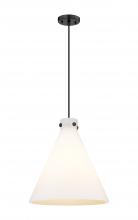 Innovations Lighting 410-1PL-BK-G411-18WH - Newton Cone - 1 Light - 18 inch - Matte Black - Cord hung - Pendant