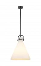 Innovations Lighting 410-1SL-BK-G411-16WH - Newton Cone - 1 Light - 16 inch - Matte Black - Pendant