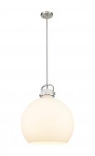 Innovations Lighting 410-1SL-SN-G410-18WH - Newton Sphere - 1 Light - 18 inch - Satin Nickel - Pendant