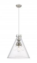 Innovations Lighting 410-3PL-SN-G411-18CL - Newton Cone - 3 Light - 18 inch - Satin Nickel - Cord hung - Pendant